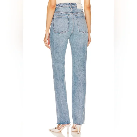 GRLFRND The Sara Super High Rise Slim Straight Jeans in Wave Hill - Picture 3 of 10